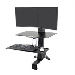 Dual Monitor Sit-Stand Convertery, Ergotron WorkFit-S (Black)