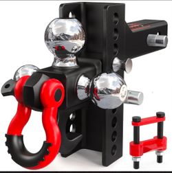 TYT Adjustable 5-in-1 Tri-Ball Hitch Ball Mount for 2-Inch Receiver