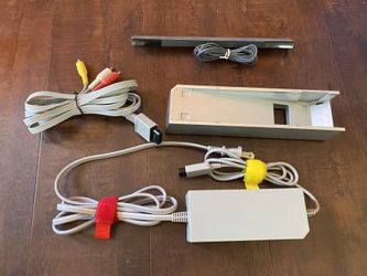 Genuine Nintendo Wii Stand RVL-017, Cable RVL-009, Sensor Bar RVL-014, AC Adapter Power Supply RVL-002 (USA) ORIGINAL