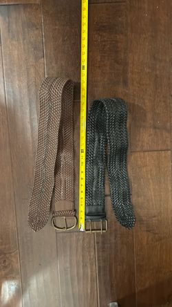 Woven Leather Belts Set of Two