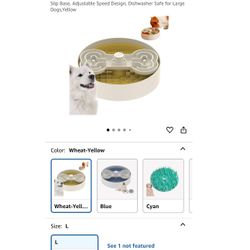 Slow Feeder Dog Bowl with Lick Mat and Puzzle Inserts - Non-Slip Base, Adjustable Speed Design, Dishwasher Safe for Large Dogs,Yellow