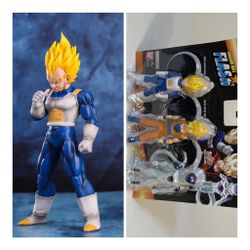 Dragon Ball Super Saiyan Vegeta, Goku, Frieza Action Figure & DBZ Vegeta SSJ Set