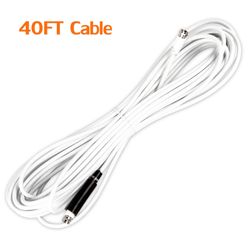 White 40Ft Coaxial RG6 Cable For TV Antenna Connection Devices Indoor, Outdoor and In-wall Use