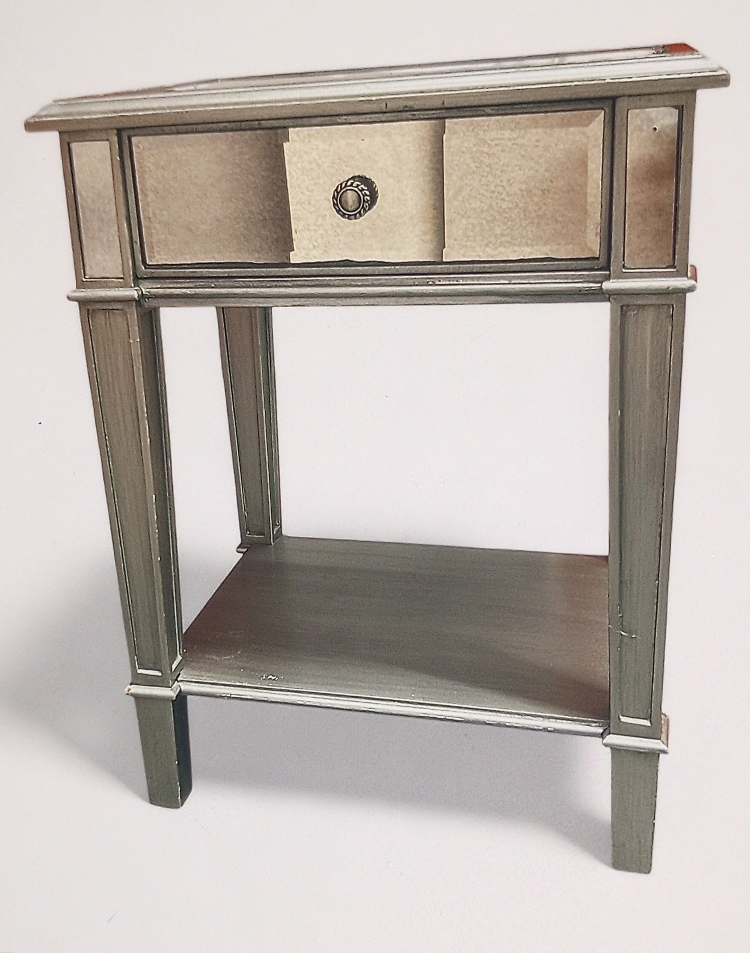 Mirrored Side Table/ Nightstand