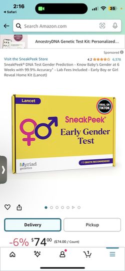 Sneak Peak Early Gender Test 