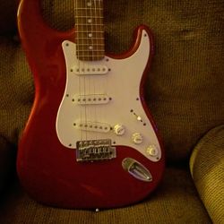 Squire Strat Guitar Red Perfect Condition 
