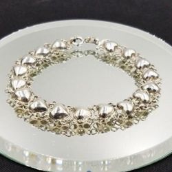 Sterling Silver Hearts Bracelet