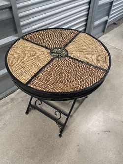 Indoor/outdoor Fold Up Cafe Table.   29 In Ht X 29in Diameter