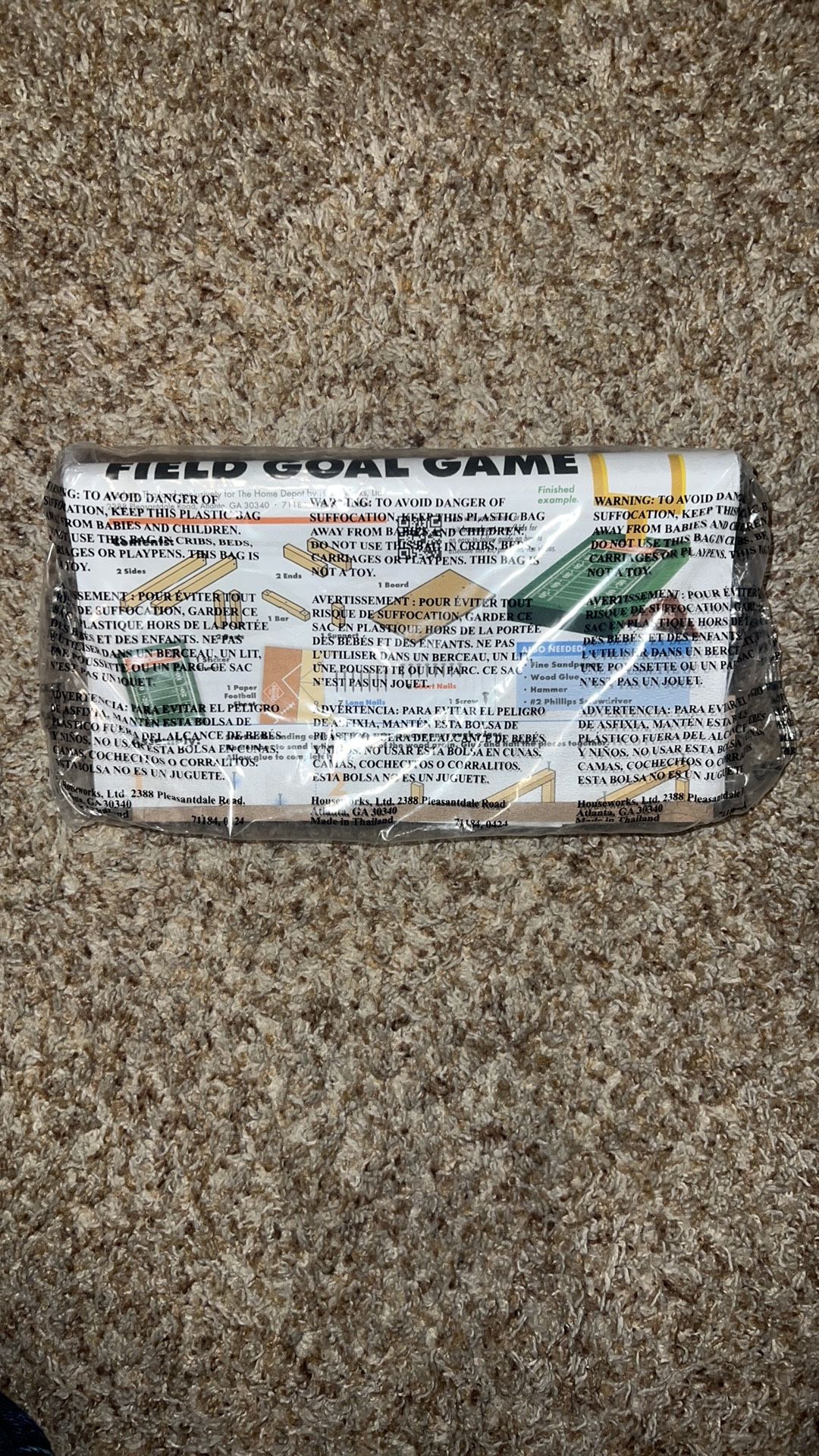 Home Depot Kids Workshop Football Field Goal Game Project Kit Set DIY Craft Pin