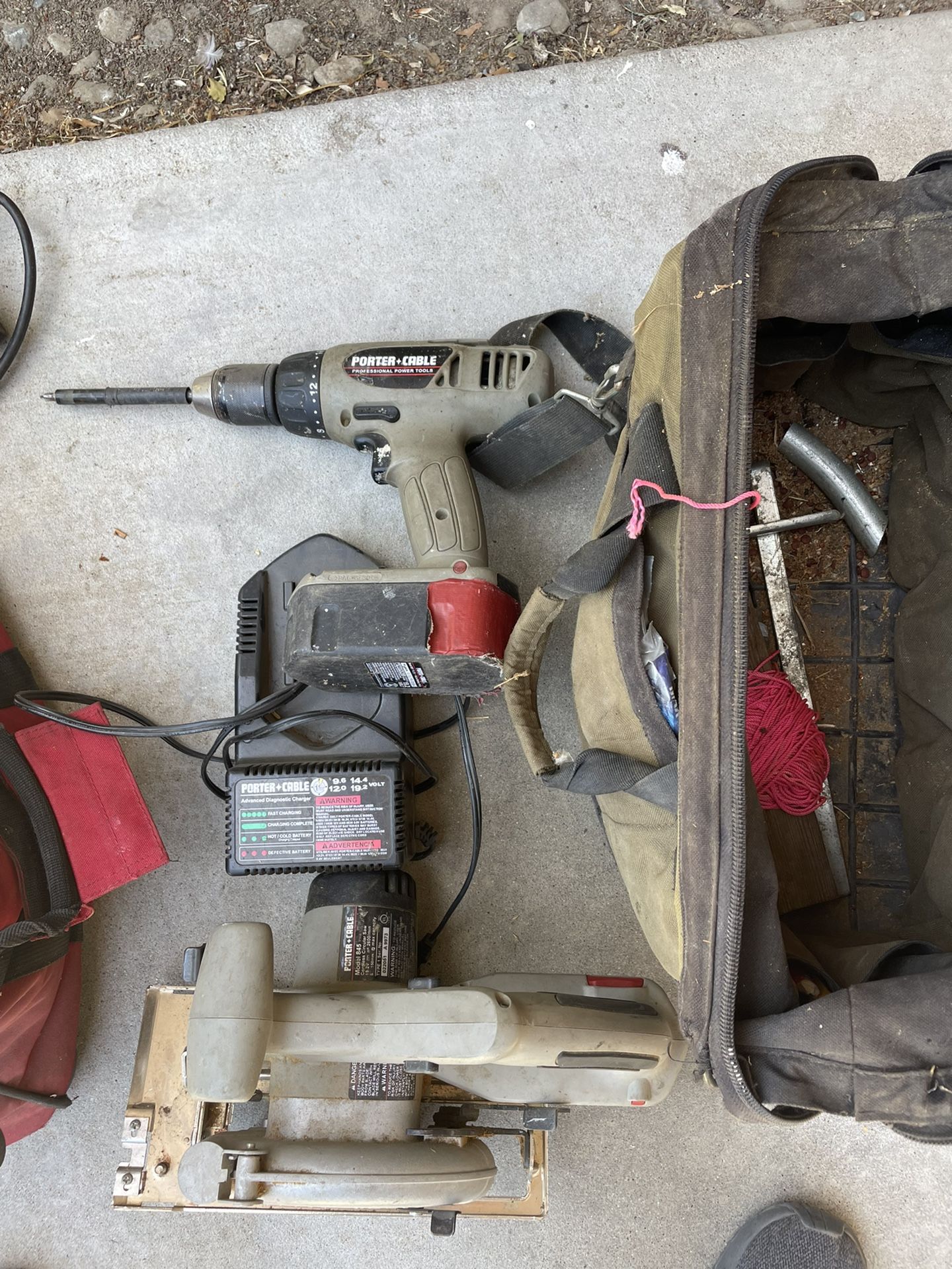Porter Cable 1 Battery 1 Charger 1 Drill 1 Saw 19.2 Volts