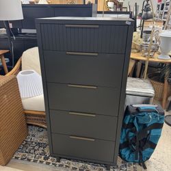 Manhattan Comfort Granville Modern 24" Chest in Charcoal Gray (5-Drawer)
