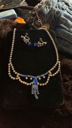 Blue Sapphire Necklace and earrings