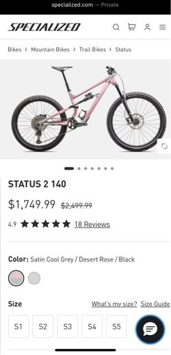 Specialized Status 140 Mountain Bike size S2