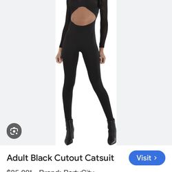 New Adult Sexy Cut Out Cat Suit Bodysuit Size S/M