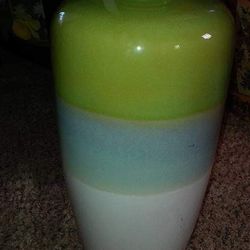 Green ceramic vase