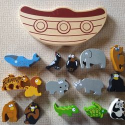 Wood Animals And Boat Balancing Game