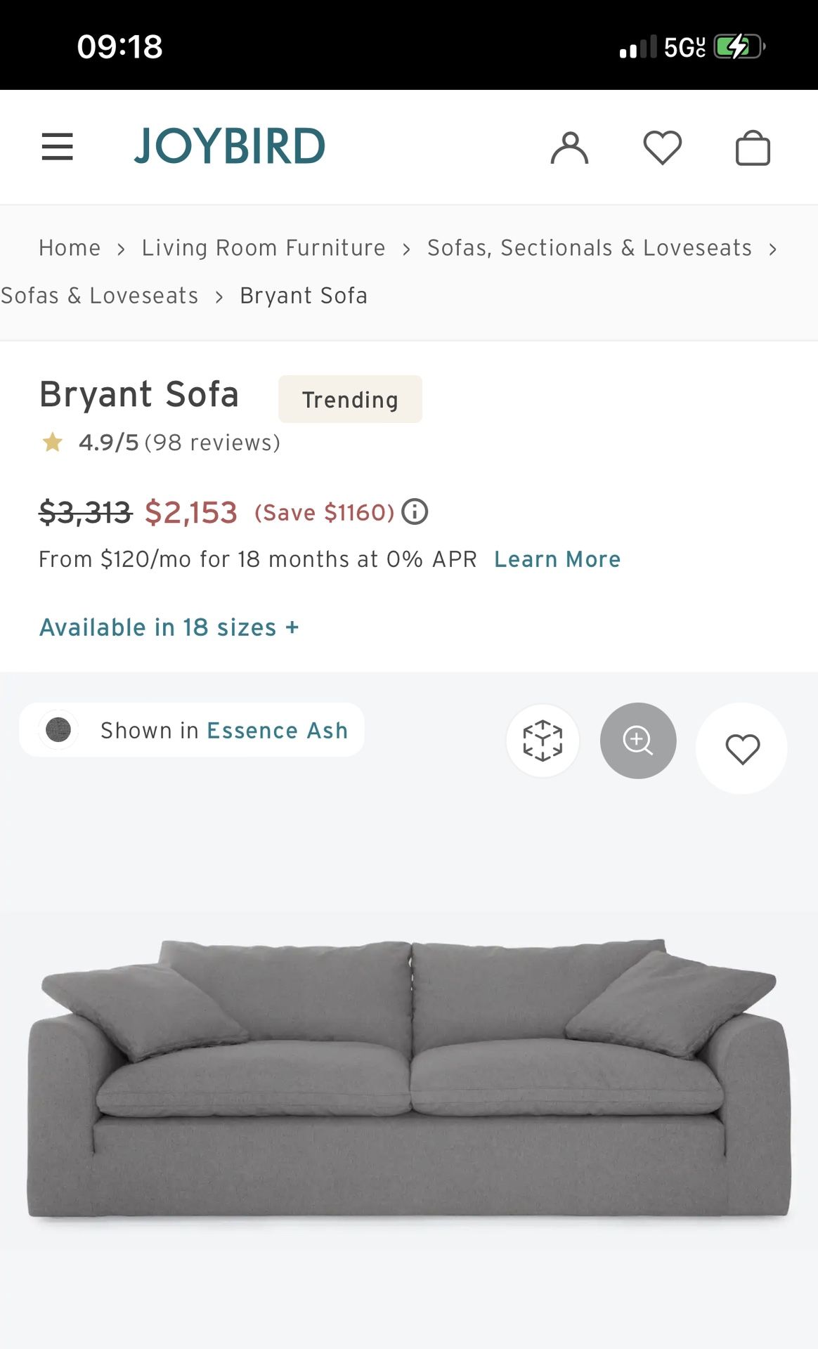Joybird Bryant Sofa Reviews Baci Living Room