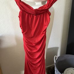 Red Off The Shoulder Dress 