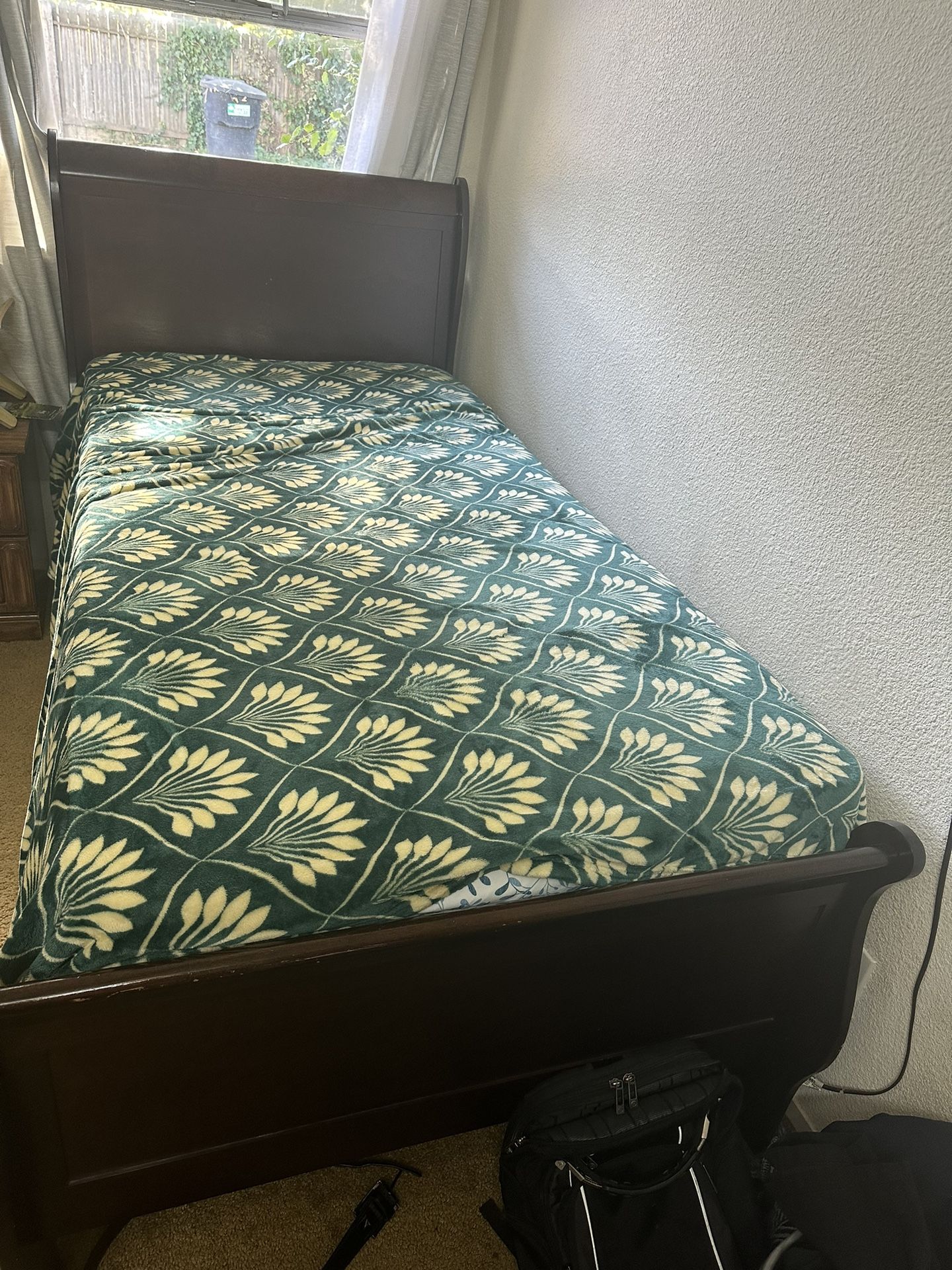  Twin  bed frame and mattress