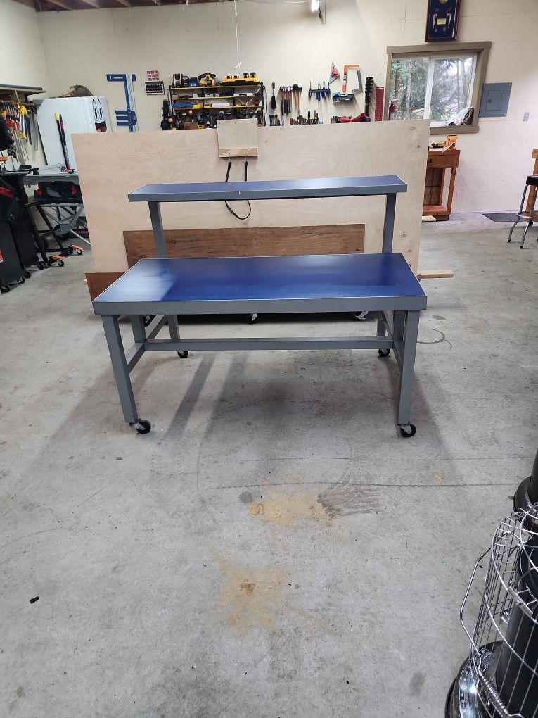All Metal Two Tier Shop Work Table
