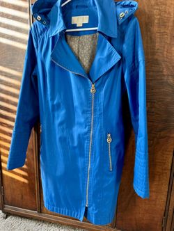 Michael Kors Asymmetrical Zip Trench Rain Coat Size Medium