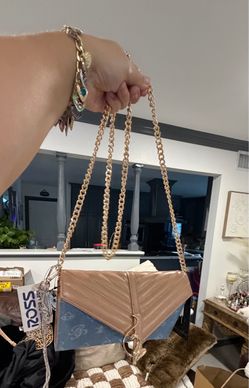 Quilted Envelope Clutch with Gold Chain Strap