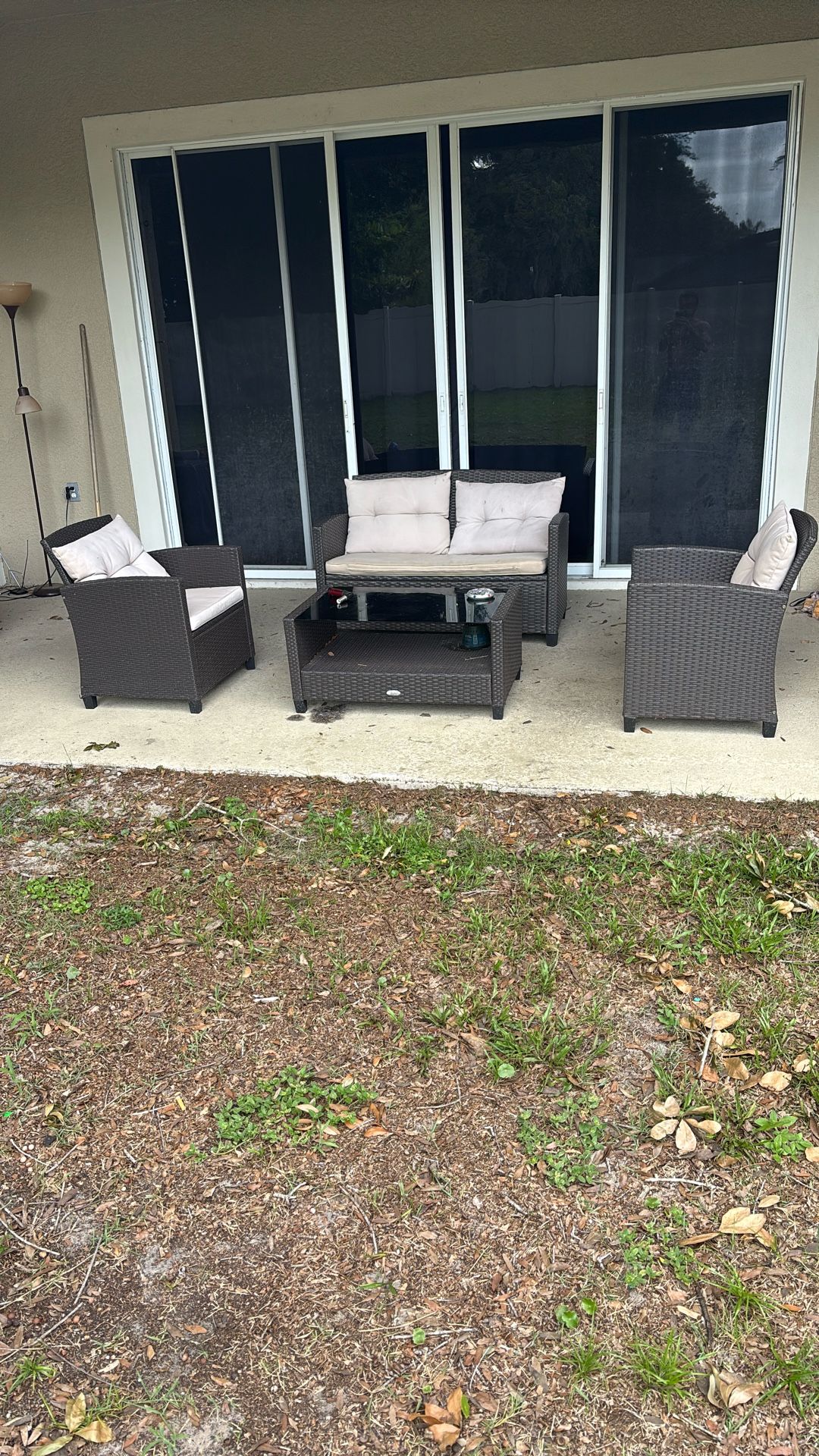 Patio Set, Including Table Also Fire Pit