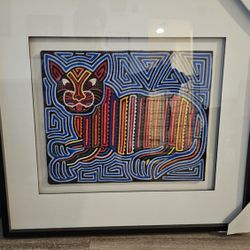 Wall Art. Cat Quiltwork. 