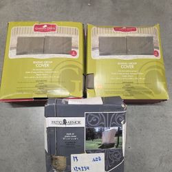 Lot Of (3) waterproof, Heavy Duty Large Outdoor Furniture Covers, NEW