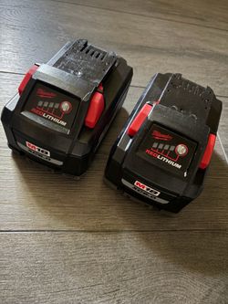 Two Milwaukee M18 XC6.0 Batteries
