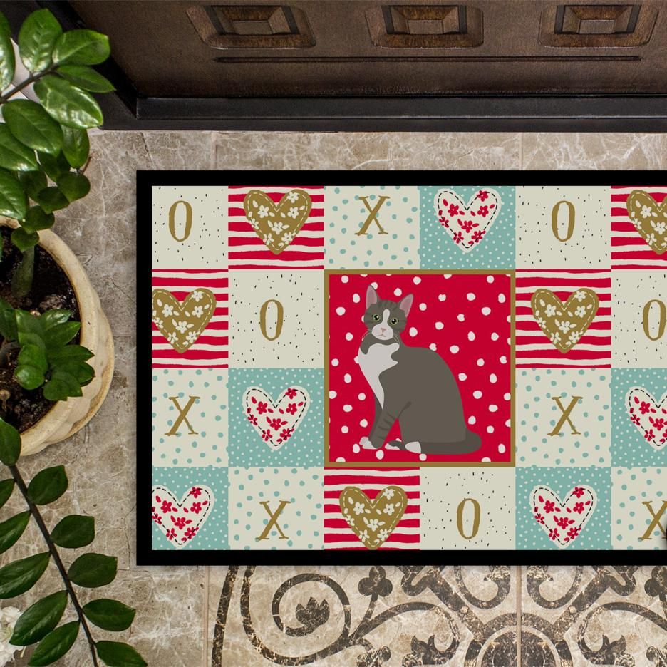 Caroline's Treasures CK5743MAT Brazilian Shorthair Cat Love Indoor or Outdoor Mat 18x27, 18H X 27W, multicolor