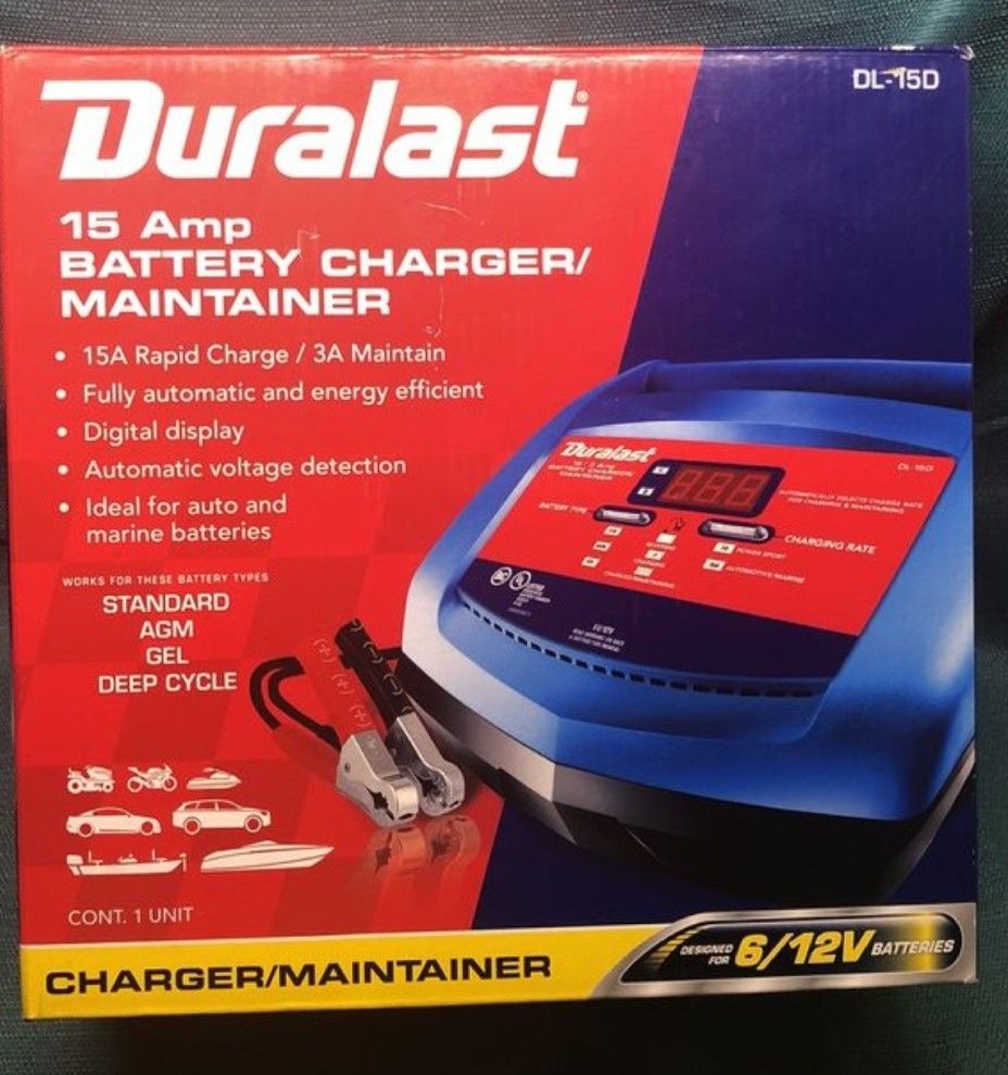 Duralast 15 Amp Battery Charger and Maintainer for Sale in Hammond, IN
