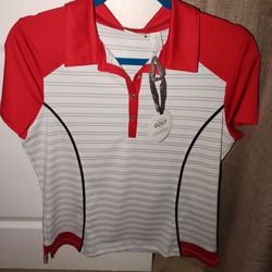 Womens Golf Shirts NEW w/ Accent Buttons