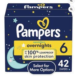Pampers Swaddlers Overnight Baby Diapers Size 6, 42 Count 