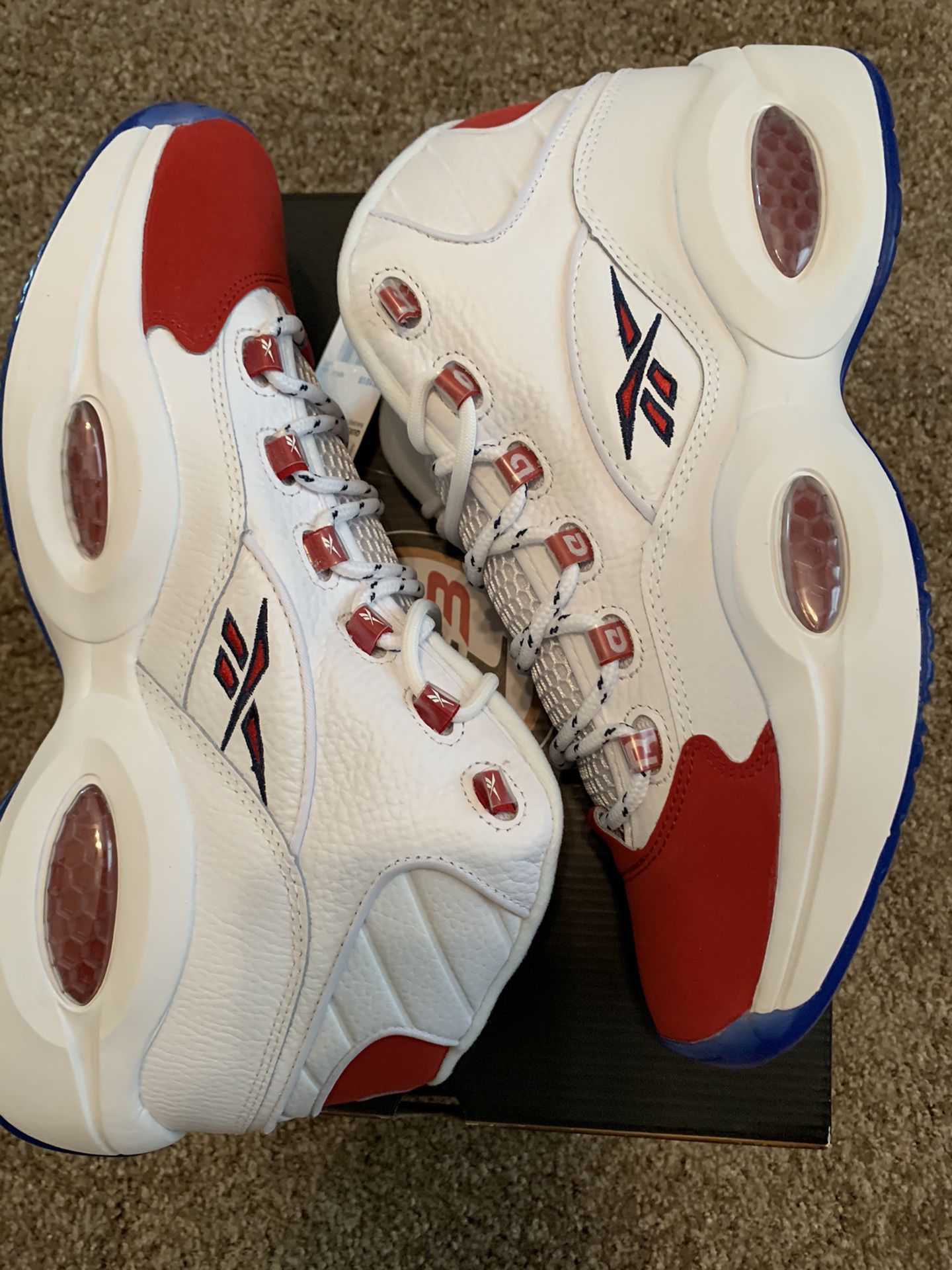 Reebok Question Red Toe Size 11.5 left