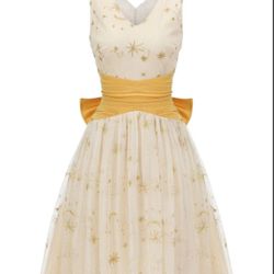 New! Retro 50's Yellow/Gold Swing Dress XXL