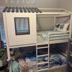Kids house bunk beds w/mattresses