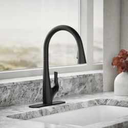  Kohler Bevin Pull-Down Kitchen Faucet In Matte Black NEW