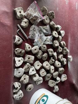 50 Piece Rock Climbing Holds With Hardware For Installation.