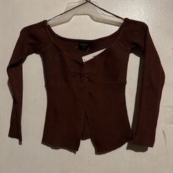 Brown Long Sleeve Top