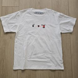 Off-White Shirt With Black and Pink X