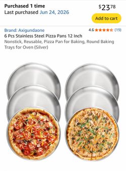 30 Stainless Steel Pizza Pans 12 Inch Nonstick, Reusable, Pizza Pan for 30 Baking, Round Baking Trays for Oven (Silver