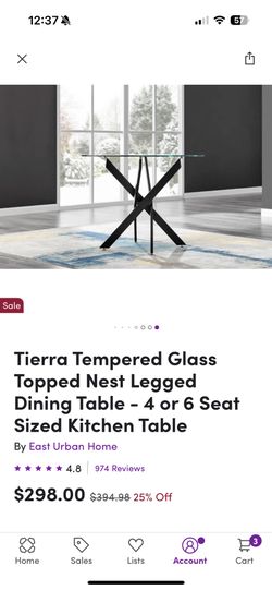 Round Glass Top Table With 2 Dinning Chairs