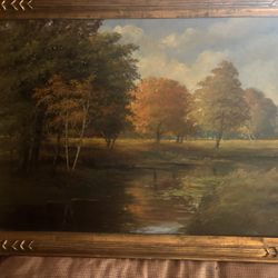 Original oil on board painting, continental school.