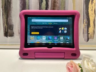 Amazon Fire HD 8 10th Gen 8” Black Tablet 32GB w/ Pink Case - $49