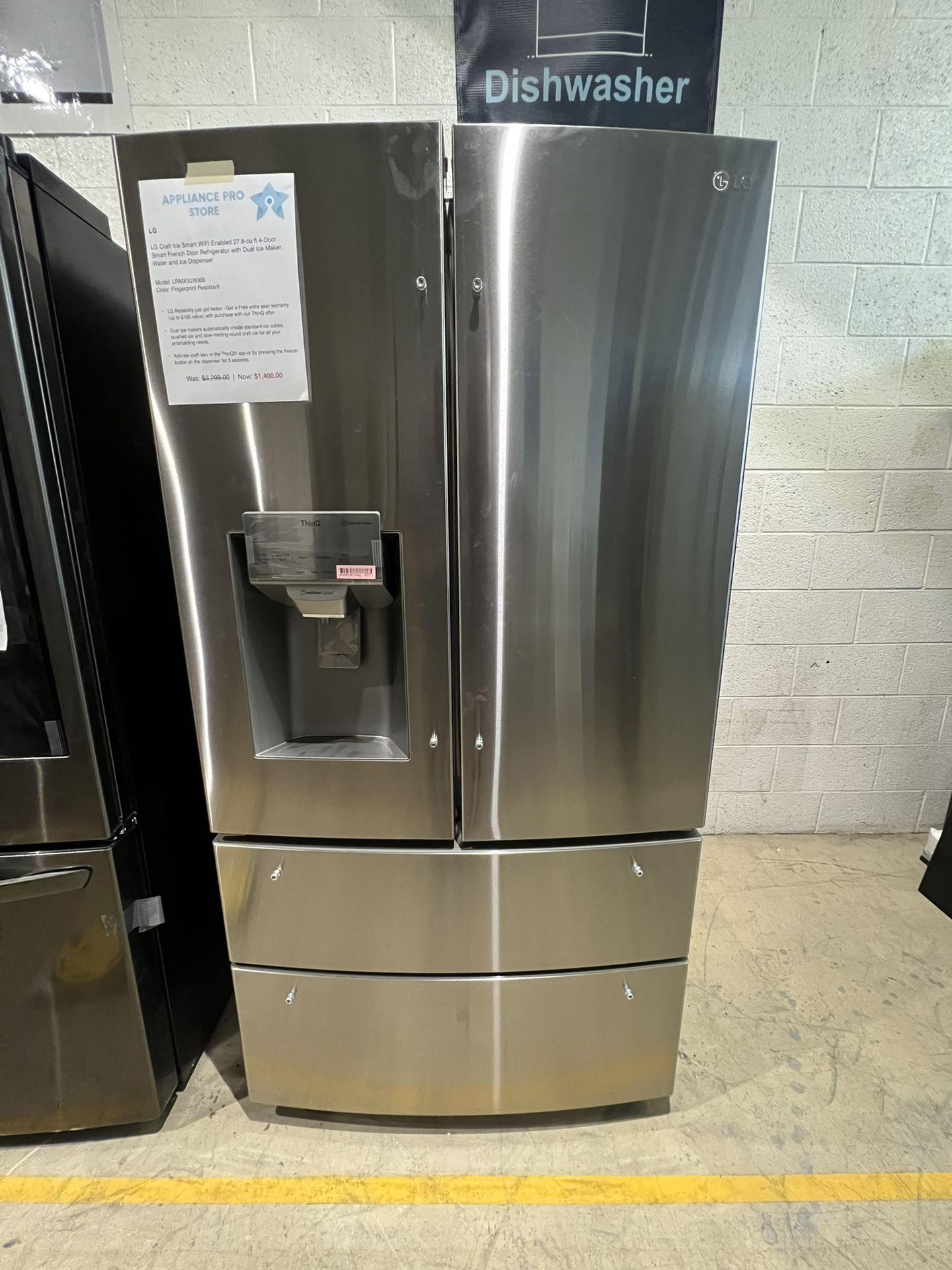 🔥New🔥 LG Craft Ice Smart WiFi Enabled 27.8-cu ft 4-Door Smart French Door Refrigerator with Dual Ice Maker, Water and Ice Dispenser