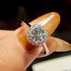 Cushion Cut Mossinate Ring Size 8