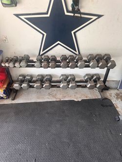 DUMBELLS AND RACK $400 OBO