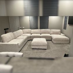 New 127x164x66 Cream Beige 7pc Sectional