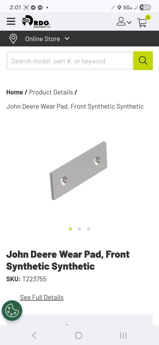 John Deere T223755 OEM Front Wear Plates